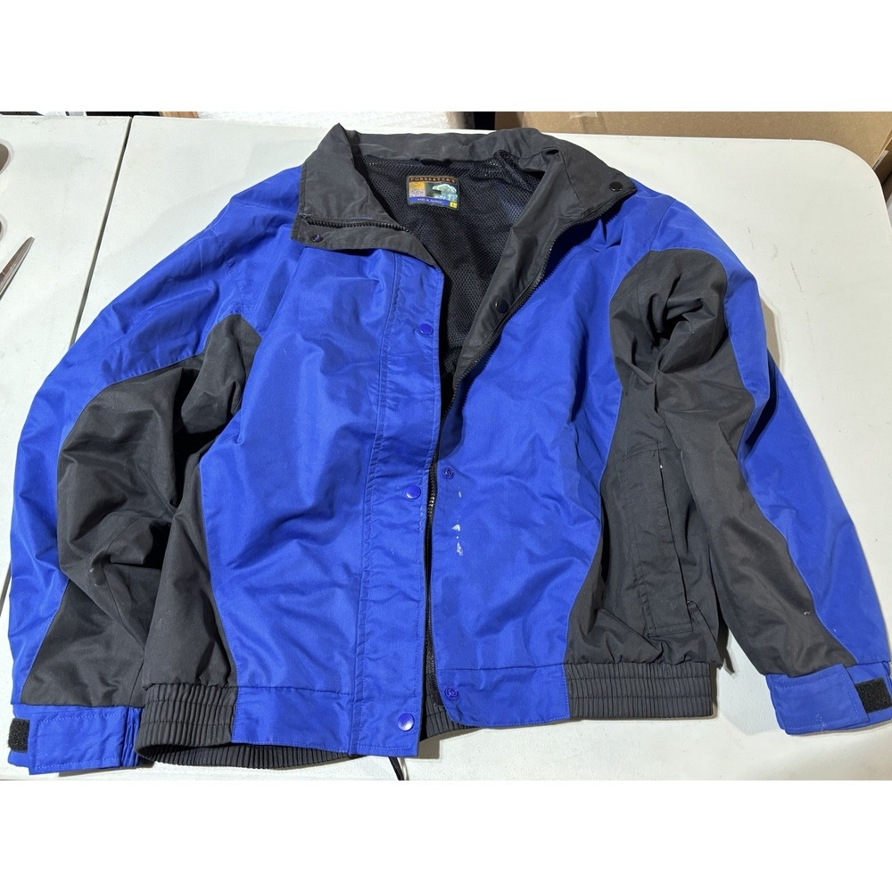 VINTAGE 90s Forrester's‎ Black And Blue track Jacket Windbreaker Large